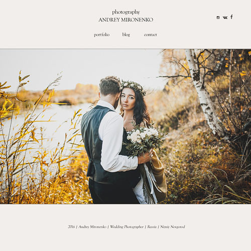 Сайт свадебного фотографа в Нижнем Новгороде Андрея Мироненко